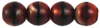 Round Beads 7mm (loose) : Stripe Red/Black/Brown
