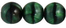 Round Beads 8mm (loose) : Green w/Black