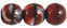 Round Beads 8mm (loose) : Striped Red/Black/Brown