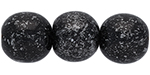 Round Beads 8mm (loose) : Silver Marbled - Jet