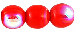 Round Beads 8mm (loose) : Opaque Red AB