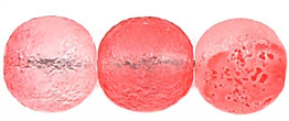 Round Beads 10mm (loose) : Pink Luster - Crystal Etching