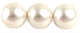 Round Beads 14mm (loose) : Pearl Coat - Snow