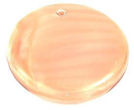 Pendant Coin (loose) : Biege Opaque Striped