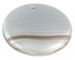 Pendant Coin (loose) : Lt Gray Opaque Striped
