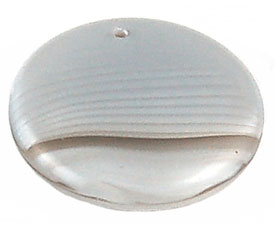 Pendant Coin (loose) : Lt Gray Opaque Striped