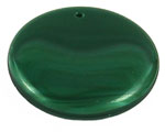 Pendant Coin (loose) : Opaque Green w/Black