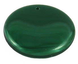 Pendant Coin (loose) : Opaque Green w/Black
