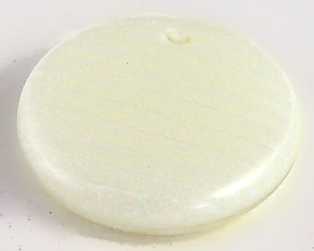 Pendant Coin (loose) : Lt Opaque White/Vanilla Striped