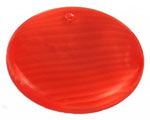 Pendant Coin (loose) : Lt Red Opaque Striped