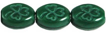 Oval Clovers 10/8mm (loose) : Opaque Green 