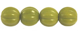 Melon Round 8mm (loose) : Opaque Olivine