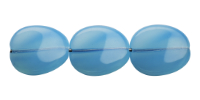 Twisted Flat Ovals 16x13 mm: Milky Aquamarine