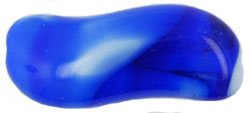 Squiggles 27/12mm (loose) : Opaque White/Cobalt