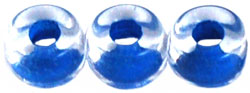 Roll Beads 9mm (loose) : Crystal - Blue-Lined