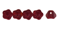 Button Style Bead Flower 7mm(loose) : Matte - Siam Ruby