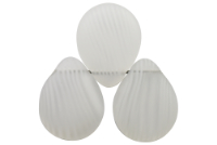Pear Shaped Drops 16/20mm (loose) : Matte - White Stripe