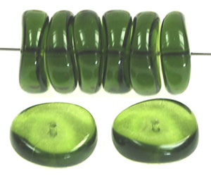 Wavy Round 15mm (loose) : Dk Olivine