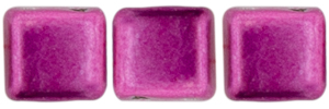 CzechMates Tile Bead 6mm (loose) : ColorTrends: Sueded Gold Fuchsia Red