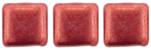CzechMates Tile Bead 6mm (loose) : ColorTrends: Sueded Gold Samba Red