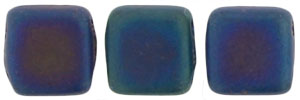 CzechMates Tile Bead 6mm (loose) : Matte - Iris - Blue