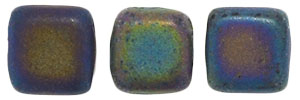 CzechMates Tile Bead 6mm (loose) : Matte - Iris - Green