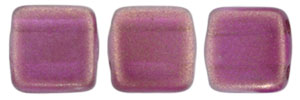 CzechMates Tile Bead 6mm (loose) : Halo - Madder Rose