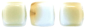 CzechMates Tile Bead 6mm (loose) : Silk Blue/Taupe