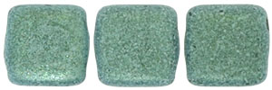 CzechMates Tile Bead 6mm (loose) : Metallic Suede - Lt Green