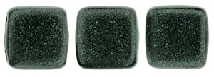 CzechMates Tile Bead 6mm (loose) : Metallic Suede - Dk Forest