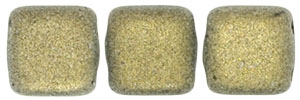 CzechMates Tile Bead 6mm (loose) : Metallic Suede - Gold