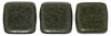 CzechMates Tile Bead 6mm (loose) : Metallic Suede - Dk Green