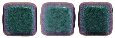 CzechMates Tile Bead 6mm (loose) : Polychrome - Orchid Aqua