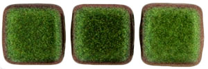 CzechMates Tile Bead 6mm (loose) : Polychrome - Olive Mauve