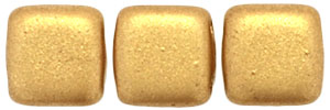 CzechMates Tile Bead 6mm (loose) : Matte - Metallic Flax