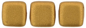 CzechMates Tile Bead 6mm (loose) : Matte - Metallic Goldenrod