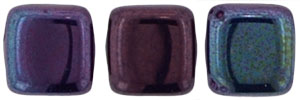 CzechMates Tile Bead 6mm (loose) : Luster - Metallic Amethyst Jet