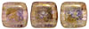 CzechMates Tile Bead 6mm (loose) : Luster - Transparent Gold/Smokey Topaz