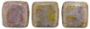 CzechMates Tile Bead 6mm (loose) : Luster - Opaque Gold/Smoky Topaz