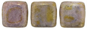 CzechMates Tile Bead 6mm (loose) : Luster - Opaque Gold/Smoky Topaz