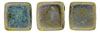 CzechMates Tile Bead 6mm (loose) : Opaque Pale Jade - Bronze Picasso