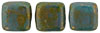 CzechMates Tile Bead 6mm (loose) : Luster - Transparent Gold/Turquoise