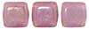CzechMates Tile Bead 6mm (loose) : Pink/Topaz Luster - Milky Alexandrite