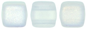 CzechMates Tile Bead 6mm (loose) : Matte - Crystal AB