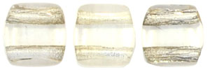 CzechMates Tile Bead 6mm (loose) : Crystal - Silver-Lined