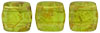 CzechMates Tile Bead 6mm (loose) : Olivine - Picasso