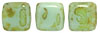 CzechMates Tile Bead 6mm (loose) : Opaque Pale Turquoise - Picasso