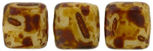 CzechMates Tile Bead 6mm (loose) : Ivory - Picasso