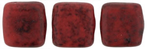 CzechMates Tile Bead 6mm (loose) : Opaque Red - Picasso