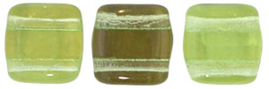 CzechMates Tile Bead 6mm (loose) : Twilight - Peridot